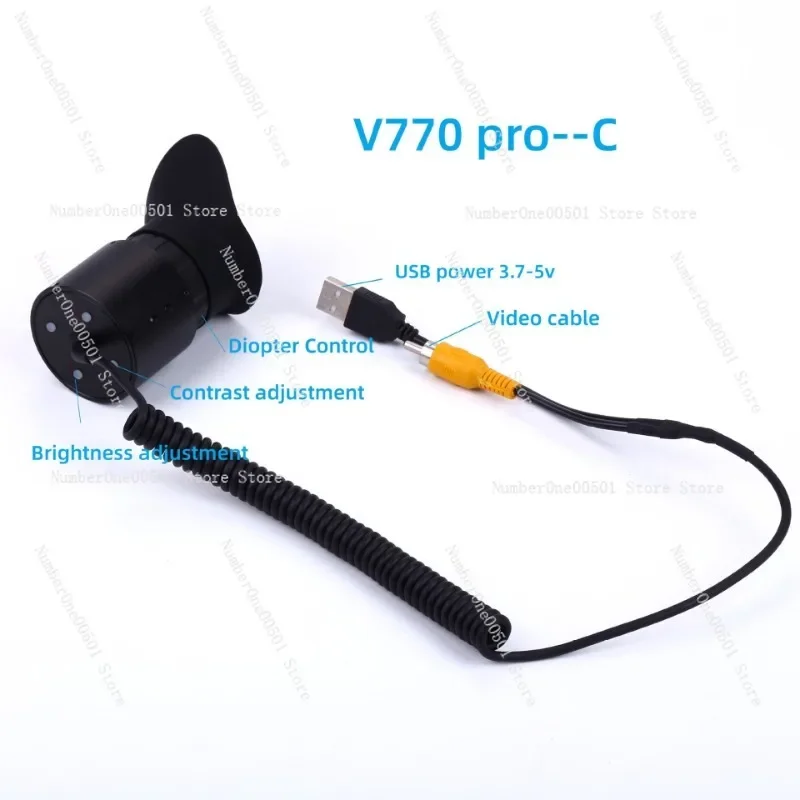 V770 Pro-A Portable Large Screen Head Mounted Display AV Input External Battery Brightness Diopter Adjustment