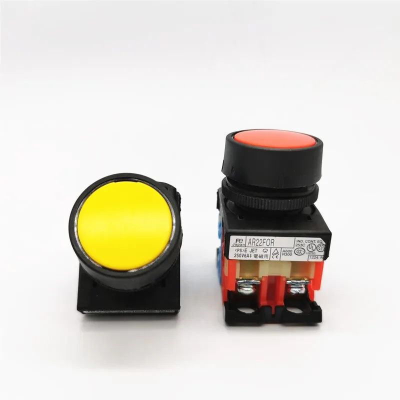 AR22F0R-11G/10R push button switch reset F5R/FOR flat head round power supply self-locking