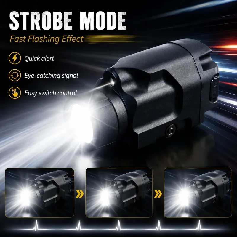 Universal 20MM Rail Mount LED Lighting Fixture Metal Body Strobe Feature Hobby Collectible Accessory