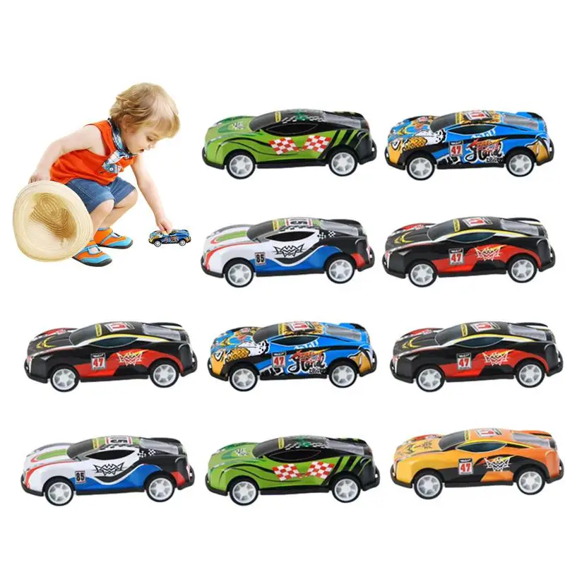 

Mini Pull Back Cars Bulk 10pcs Pull Back Car Child Party Favors Race Car Toy Portable Smooth Creative Pull Back Vehicle Set