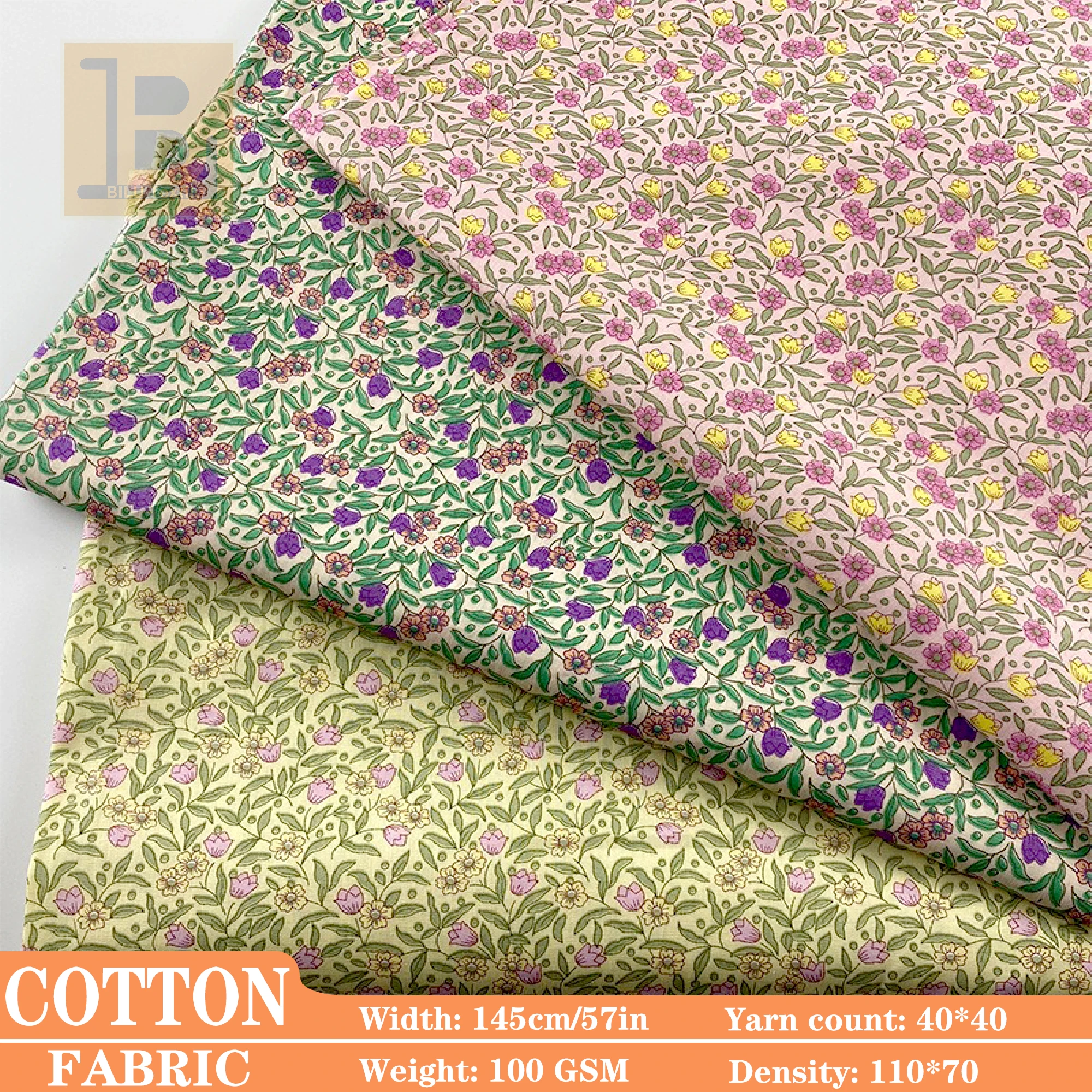 

Cotton Fabric，Liberty Tana Lawn Print 40s Long-Staple Cotton for Dresses, Shirts & DIY Sewing Designer Cloth (by Meter)