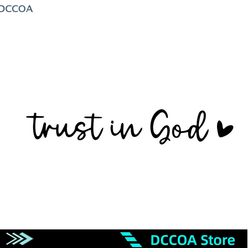 1Pcs 10*1.7CM Christian Trust In God Heart Sticker Decal Faith Bible Verse Church Computer Stickers Desktop Stickers Decor