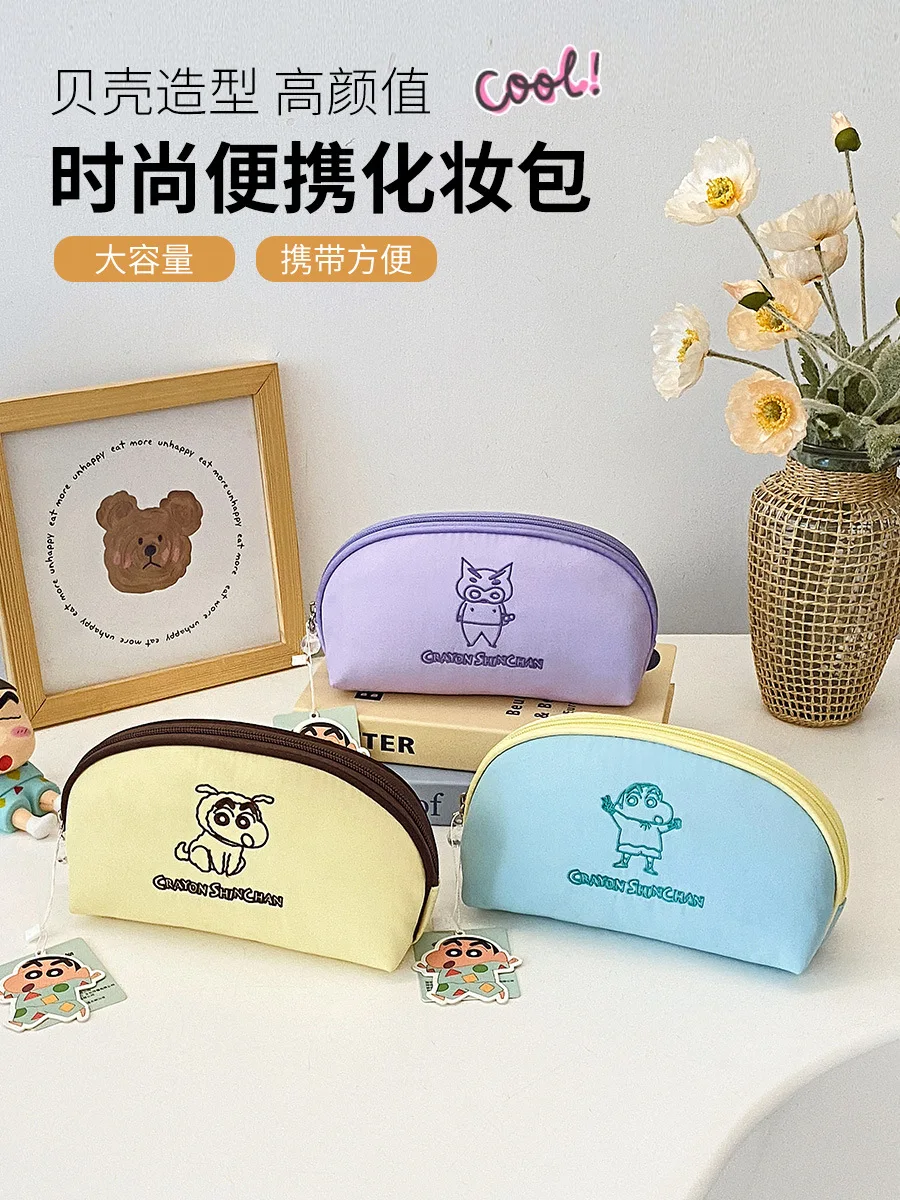 

New Crayon Shinchan Cosmetic Bag Fashion Cute Cartoon Anime Women's Cosmetic Bag Portable Large Capacity Storage Wash Bag Gifts