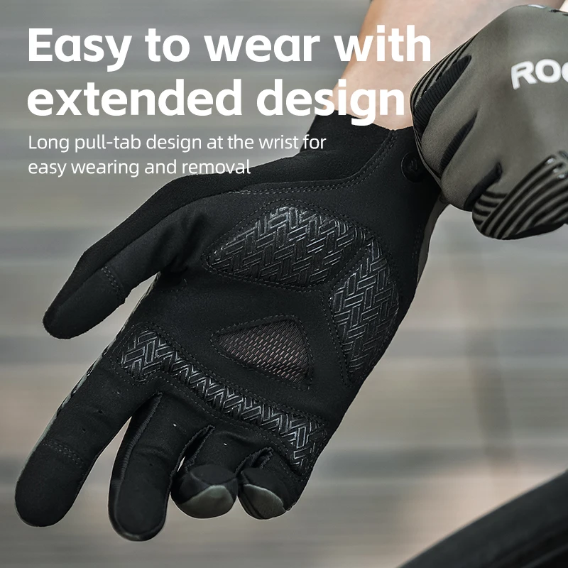 ROCKBROS Summer Cycling Gloves Breathable MTB Road Bike Non-slip Gloves Touch Screen Spring Full Finger Motorcycle Riding Gloves