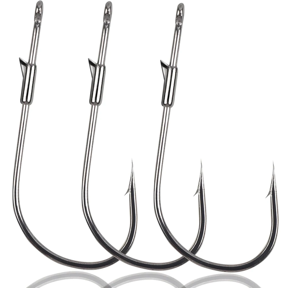 60 sztuk/40 sztuk haczyki na robaki wędkarskie bez chwastów ciężka pokrywa haczyki do podważania prosty chwyt haczyki na robaki z przynętą Keeper haczyki na okonie