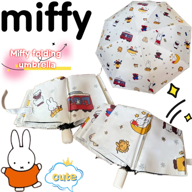 

Miffy Folding Umbrella High Color Value Cartoon Printed Men's and Women's Black Glue Thickened Sunscreen Sunshade Sun Umbrella