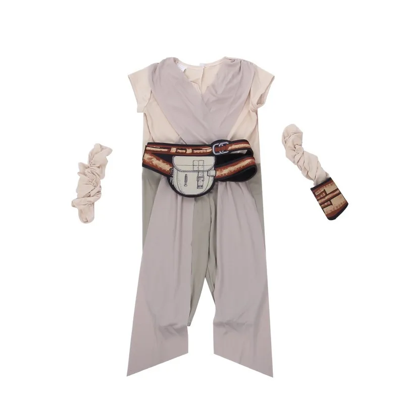 Kids Movie Character Classic The Force Awakens Rey Cosplay Girls Fancy Dress Halloween Carnival Costumes