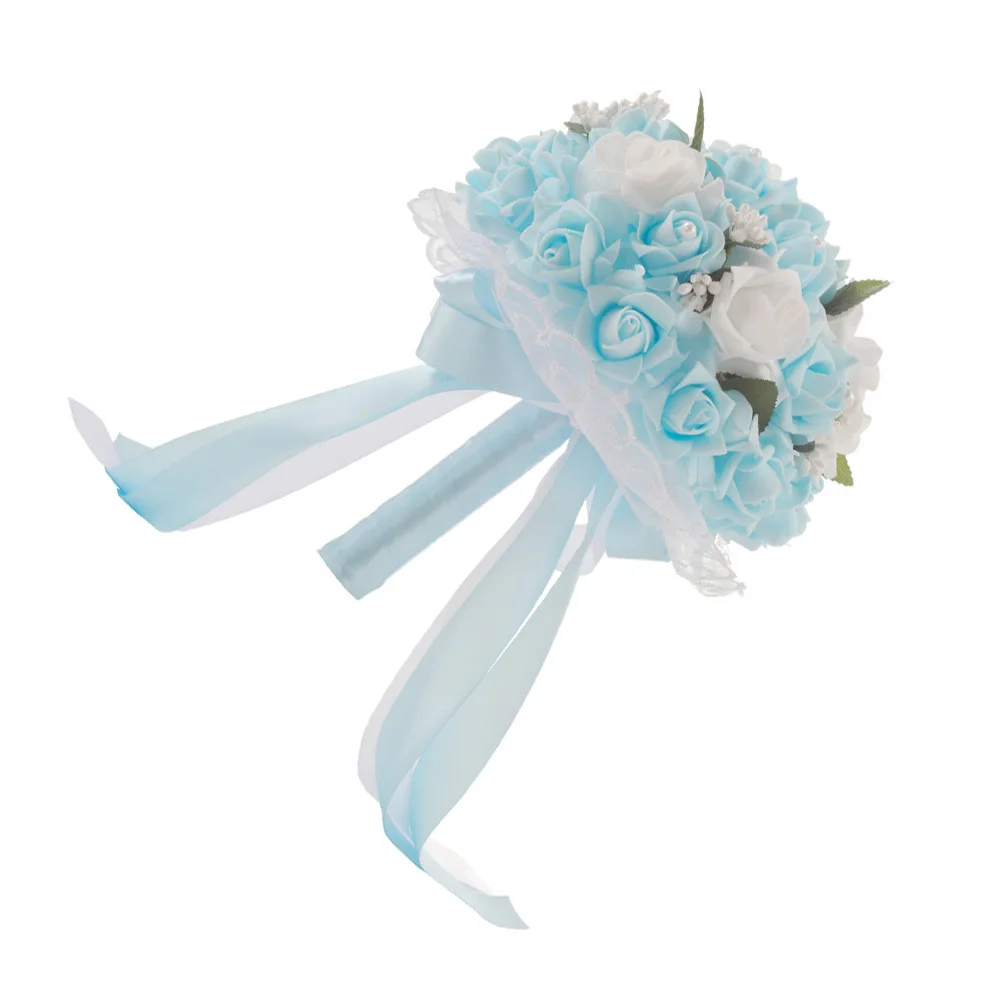 

Artificial Wedding Bouquet Bride Holding Flower Romantic Bridal Shower Decor Home Party Church Photo Studio PE Design