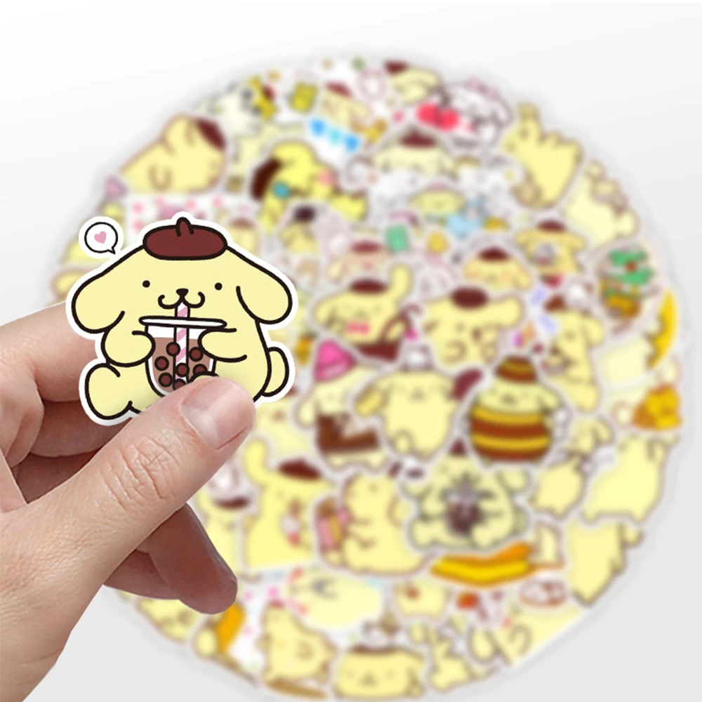 10/30/50PCS Sanrio Pompom Purin Stickers Graffiti Cute Decal Kid Toy Gift DIY Suitcase Wall Stationery Helmet Waterproof Sticker