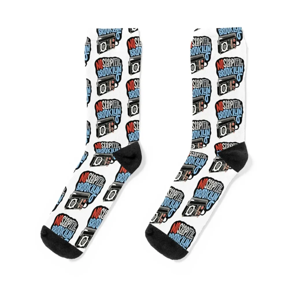 

No Sleep Til Brooklyn Socks man floral Climbing christmas gift Men's Socks Women's