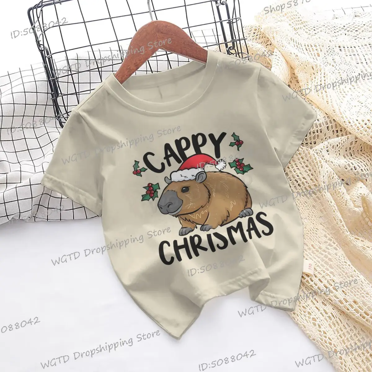 

Short Sleeve Christmas Funny Capybara T-shirts New Cartoon Merry Christmas Tees Shirt Homme Graphic Boys Girls Xmas Gifts Tshirt