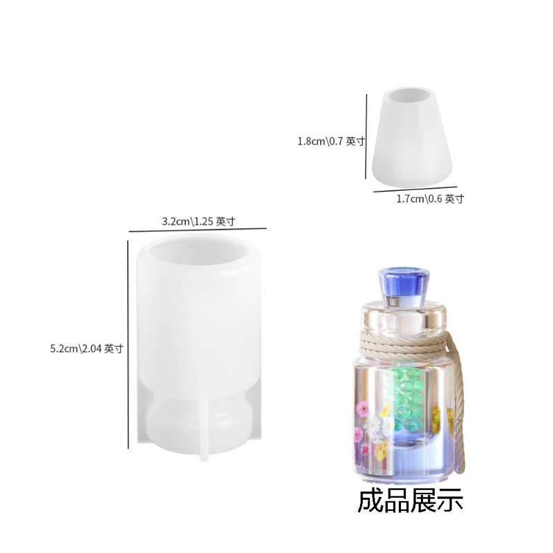 

DIY Cute Small Drift Bottle Pendant Silicone Mold Handmade Star Heart Shaped Wishing Bottle Keychain Charm Ornament Resin Mould