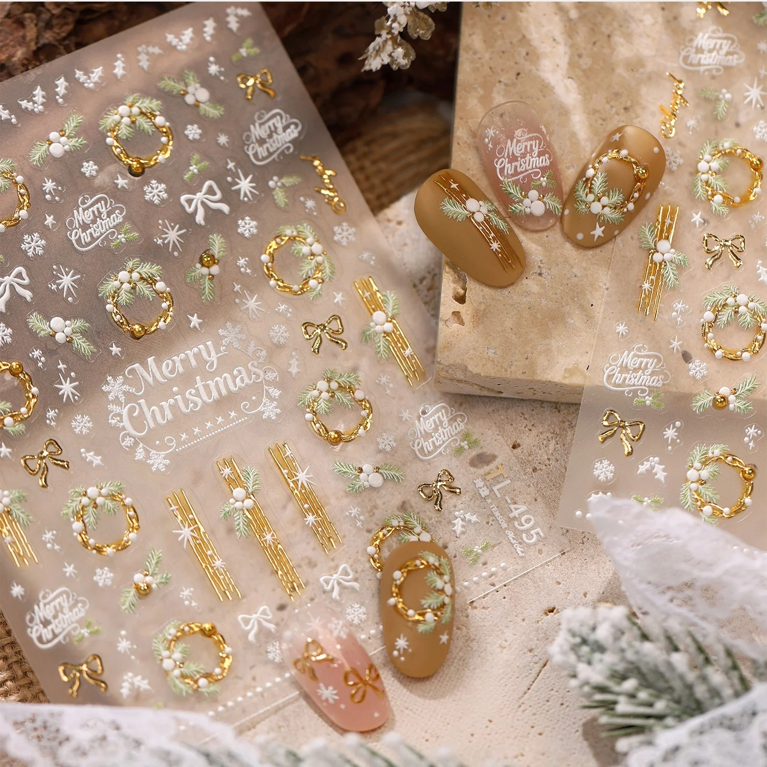 Nail Art Xmas - Stiker Seni Kuku 5D Natal Musim