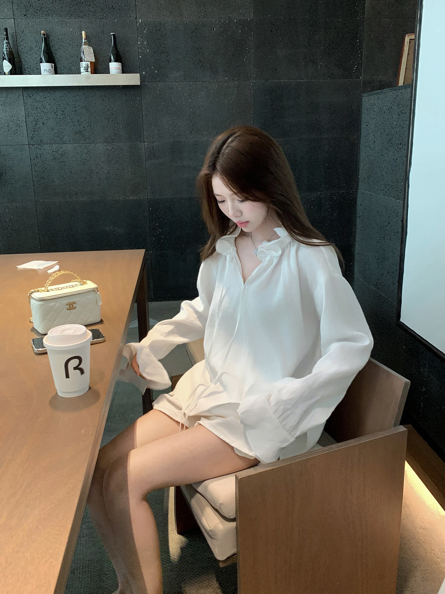 

EU Cloud Soft Touch Bowed Hem irt Women's Faion Spring New Loose Fit Long Sve Breathable Modal Polyester Blend