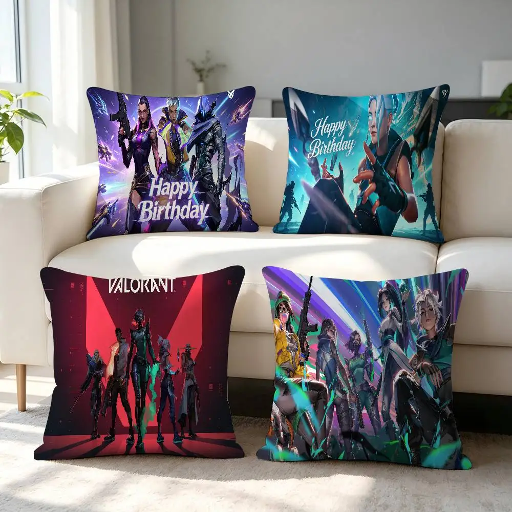Hot Game Cushion Cover Decorative V-Valorant Pillow Sofa Home Decor Case Pillow Cases