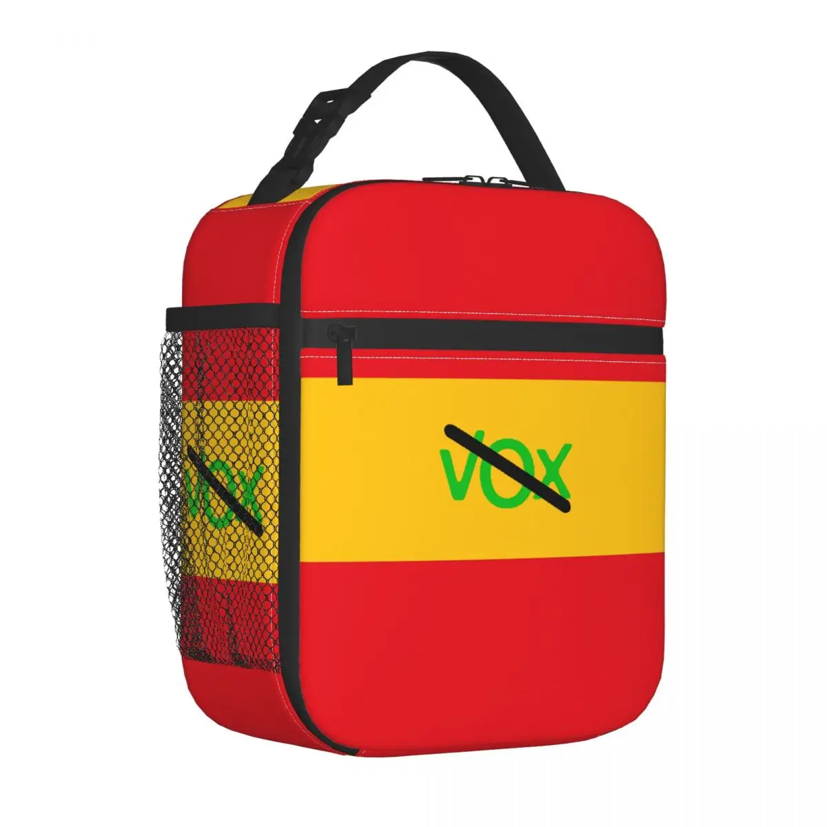 Spain Vox Logo Flag Insulated Lunch Bag for Women Waterproof Spanish Political Party Thermal Cooler Bento Box Office Work School