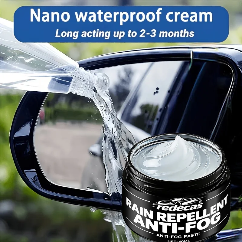 REDECAS Nano Glass Rain Repellent Paste, Long Lasting Water Repellent Anti-Fog for Car Windshield Helmet Interior Glass