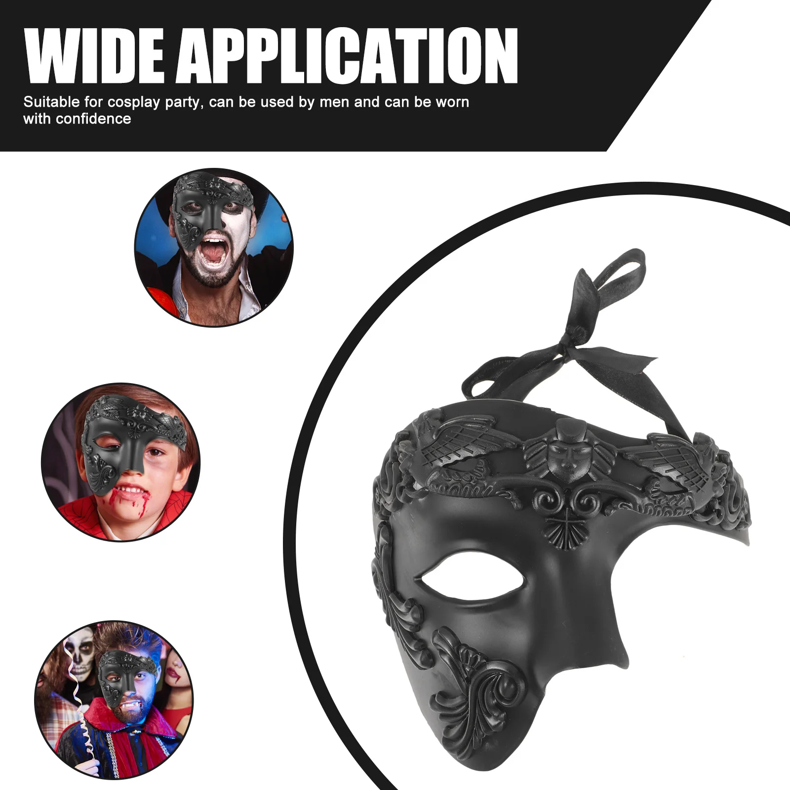 

Halloween Party Mask for Men Roman Soldier Masquerade Cosplay Ball Lightweight Vintage Style Exquisite Details Comfortable Fit