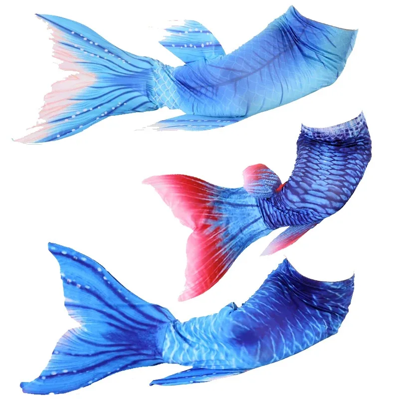 Kids Children Little Mermaid Tail Costume,Girl Swimmable Monofin Bikini Bathing Swimsuit Set Mermaid Tails for Swimming Cosplay