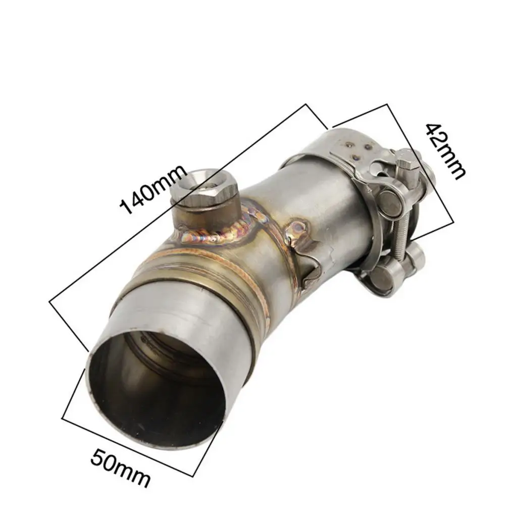 Motorcycle Exhaust Middle Pipe Stainless Steel Mid-Pipe 51mm Adapter Inlet