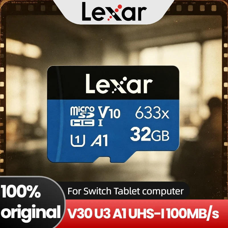 Tarjeta Micro SD Original Lexar 633x de 256 GB, 128 GB, 64 GB, SDXC V30 U3, 32 GB, SDHC V10 U1, Clase 10, A1, Tarjeta de Memoria Flash de Alta Velocidad