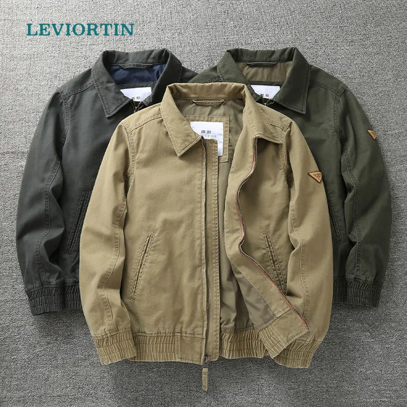 

Винтажная мужская деловая повседневная приталенная дышащая хлопковая куртка в стиле Детройт, осенне-зимняя рабочая одежда в стиле ретро, пальто с несколькими карманами