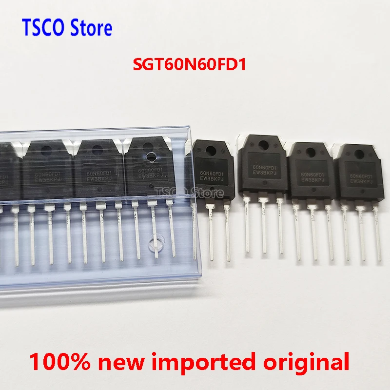 10 개  60N60FD1, SGT60N60FD1 오리지널 IGBT, 2023 + , 60A, 600V,