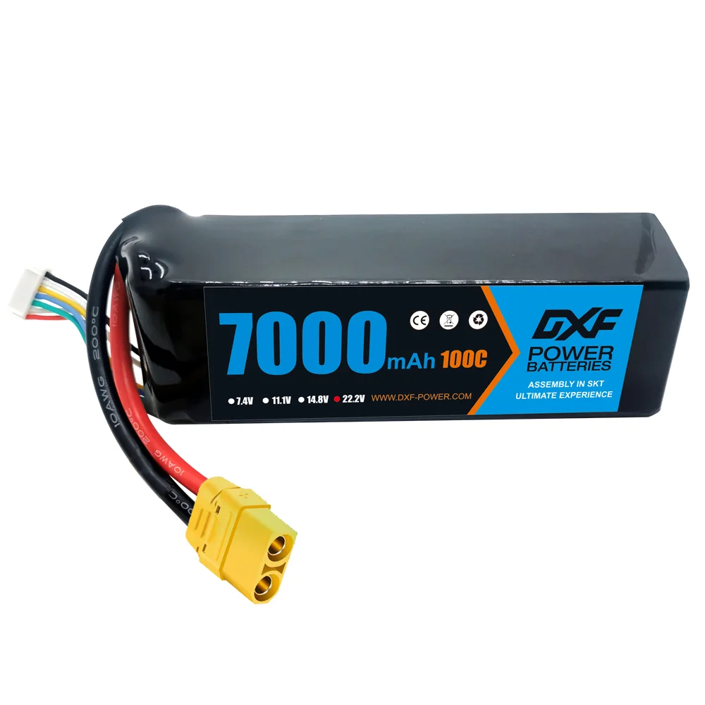 DXF 6S Lipo Battery 22.2V 100C 7000mAh with EC5 Plug SoftCase For 1/8 Buggy Truggy Offroad Car Boat Truck Airplane UAV RACING