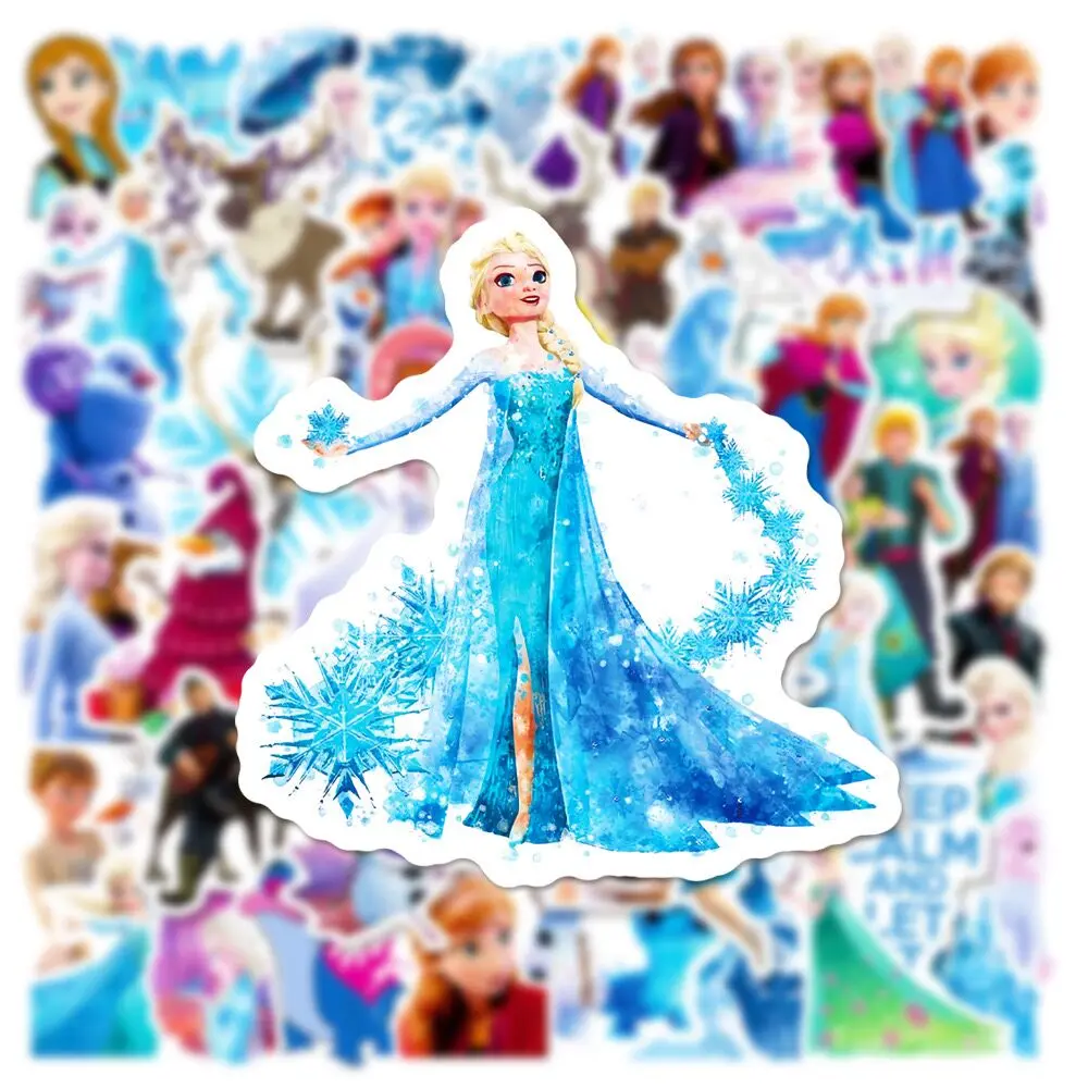 10/50ชิ้นสติกเกอร์แอนนาเอลซ่าลายการ์ตูนเจ้าหญิง Frozen สติกเกอร์อะนิเมะน่ารักสติกเกอร์ DIY โน้ตบุ๊คสเก็ตบอร์ดกีตาร์จักรยานสติกเกอร์แล็ปท็อป