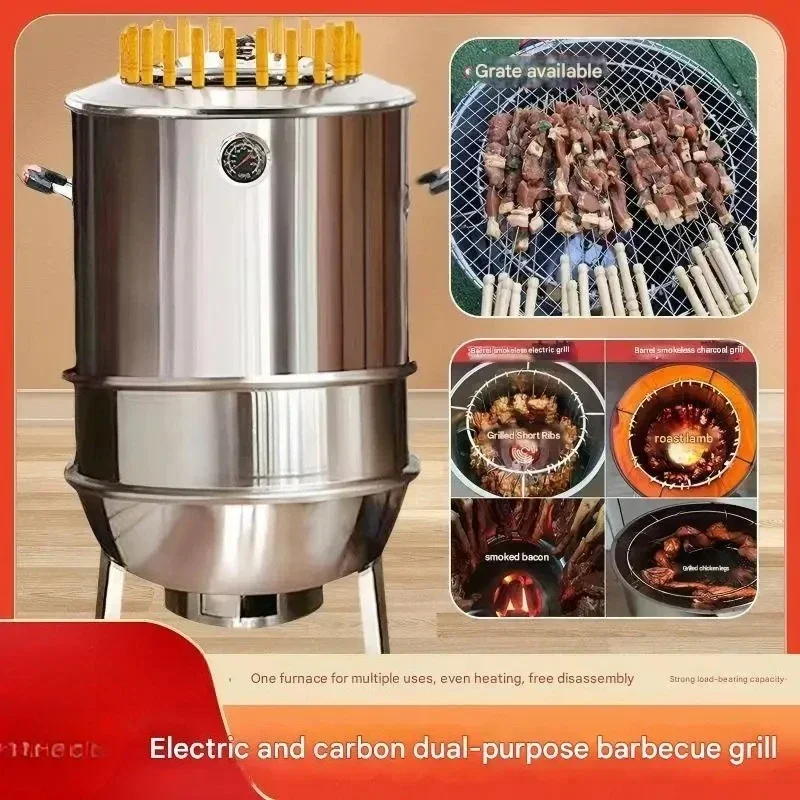 Modern Premium Style Dual Purpose 304 Stainless Steel Electric Grill with Built-in Oven for Family Gatherings and Balconies