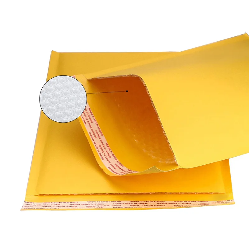 10pcs/yellow Thick Kraft Paper Bubble Bag Bubble Envelope Bag Clothing Packaging Bag Waterproof Express Bag