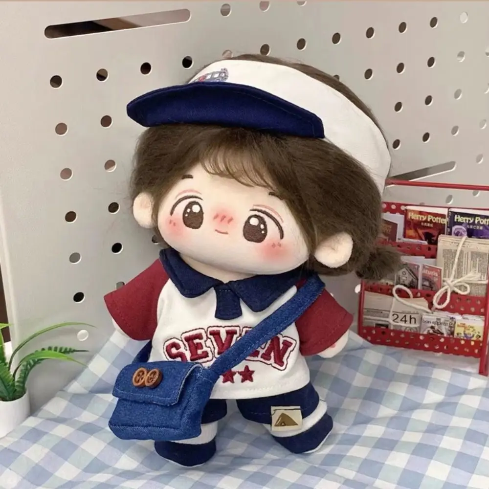 

Hoodie Cotton Doll Clothes Overalls Baseball Hat Set Plush Toy Clothes Mini Clothing Plush Dolls Clothes Children Gift