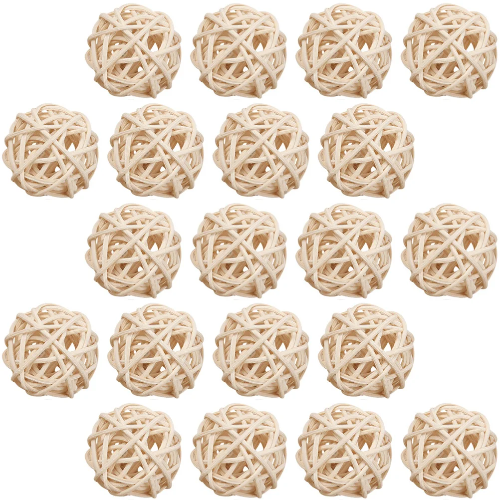 

20pcs Rattan Balls Aromatherapy Accessories Vase Fillers DIY Craft Decorative Wicker Balls Home Fragrance Diffuser Essential