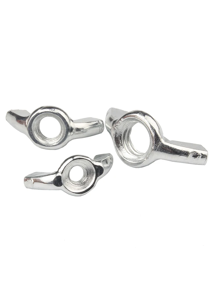 M3 M4 M5 M6 M8 M10 M12 White Zinc Butterfly Wing Nuts  Carbon Steel Wing Nuts Hand Tighten Nut