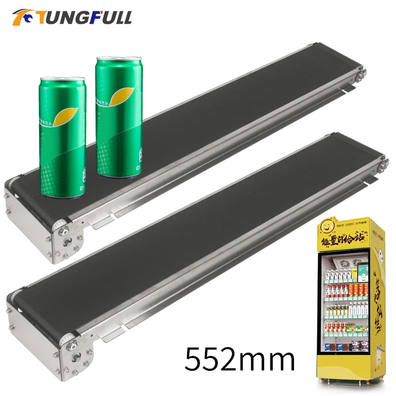 24V 552mm Stainless Steel Mini Conveyor Vending Machine Mini Conveyor Belt Track Cargo Lane Automatic Conveyor Belt