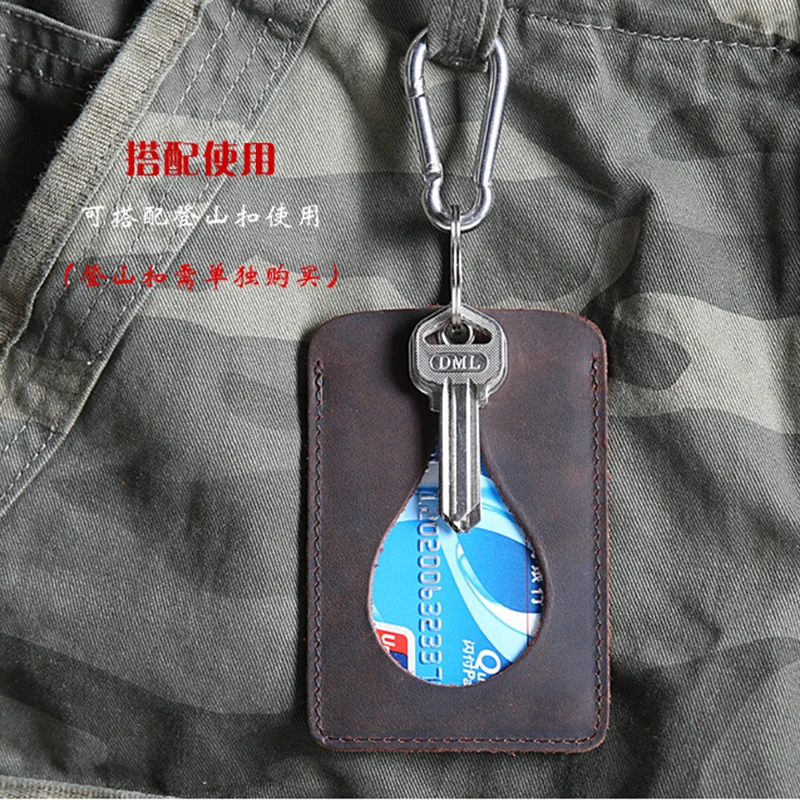 ของแท้หนังผู้ชาย Slim Hasp Bank Card Retro Designer ผู้ถือบัตรขนาดเล็กเพื่อปกป้องบัตรเครดิต