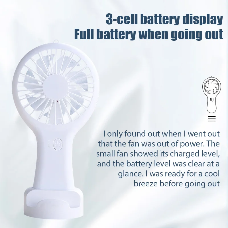 Mini ventilador de mano pequeño para estudiantes, Enfriador de aire eléctrico con carga USB, 3 velocidades, portátil, para escritorio, oficina, viaje