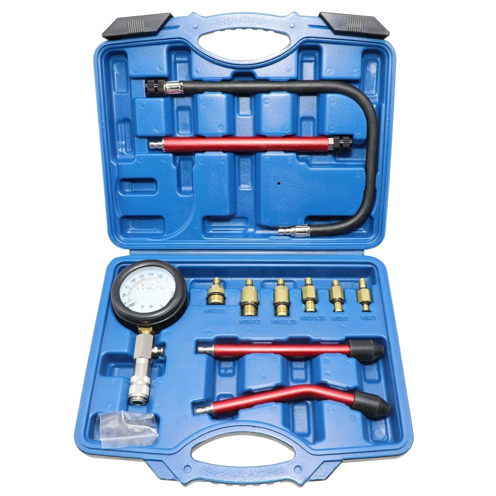 Motorcycle Tester Compression Tester For Engine Diagnostics Easy-to-read Display Bar And PSI Units M8x1 Adaptor
