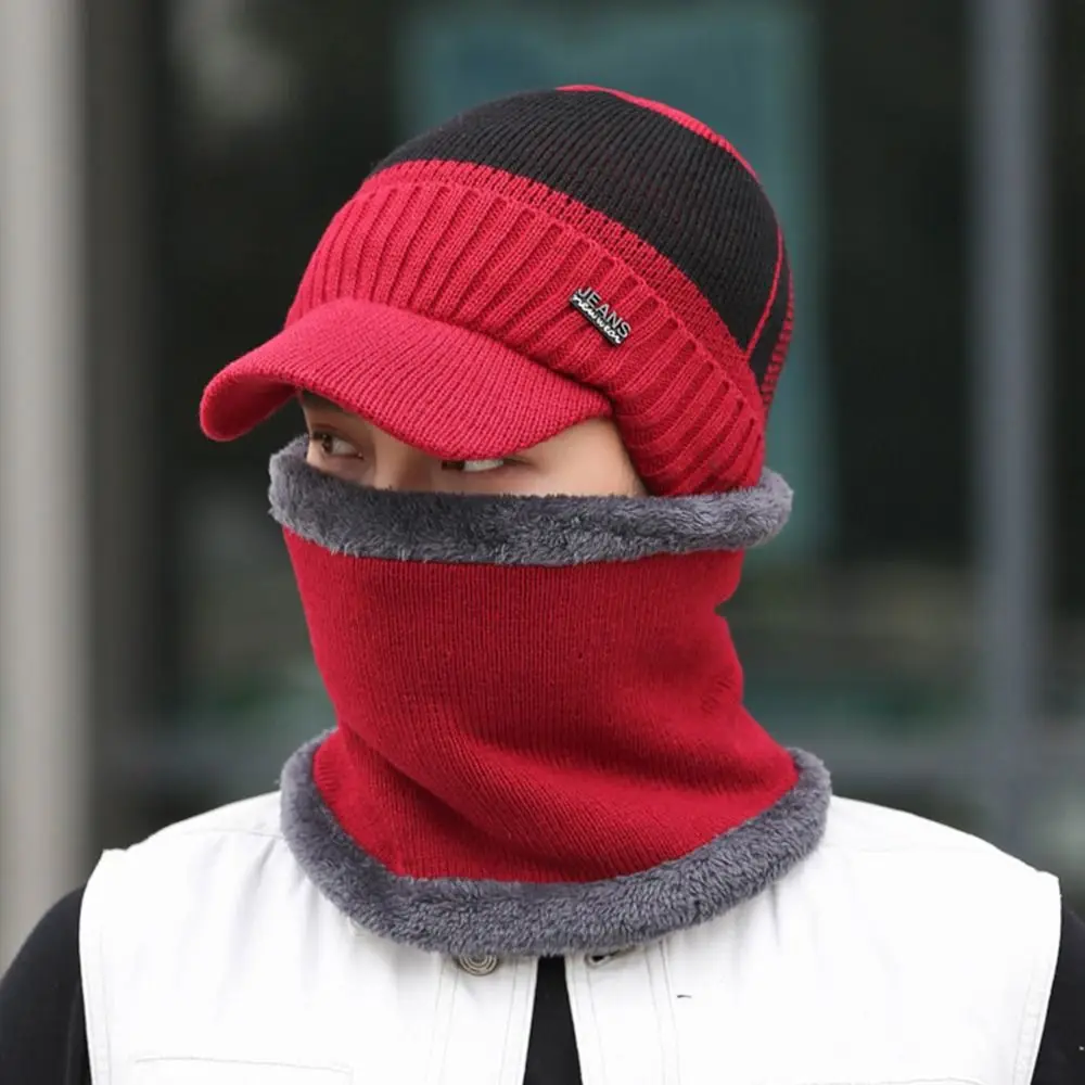 

New Breathable Winter Warm Hat Plus Fleece Knitted Beanie Skullies Beanies Hat Cold Protection Ski Cap Winter