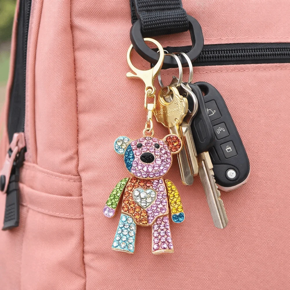 

Fashion Creative Rhinestone Key Chain Cute Glitter Car Keychain Keyring Luxury Backpack Bag Pendant Gifts
