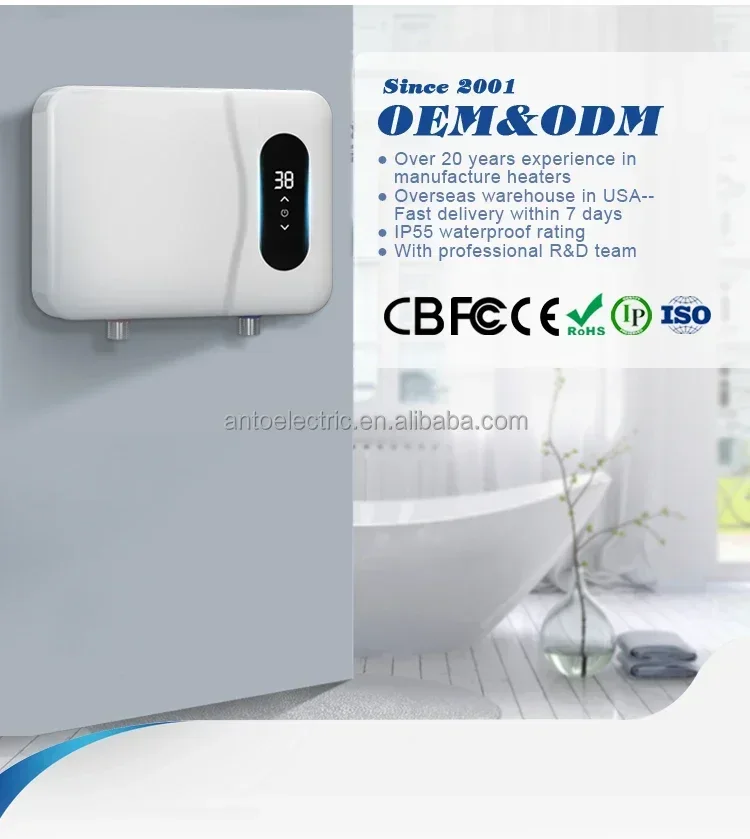 Guangdong Ultra Low Voltage Start Protection 3 Seconds Quick Heat Tankless Water Heaters Electric