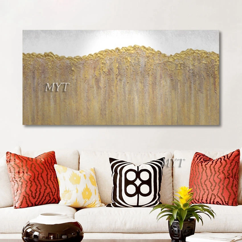 

Gold Foil Design Knife Oil Painting Wall Picture Acrylic Canvas Artwork Abstract Art Hand-painted Unframed Thick Texture Painted