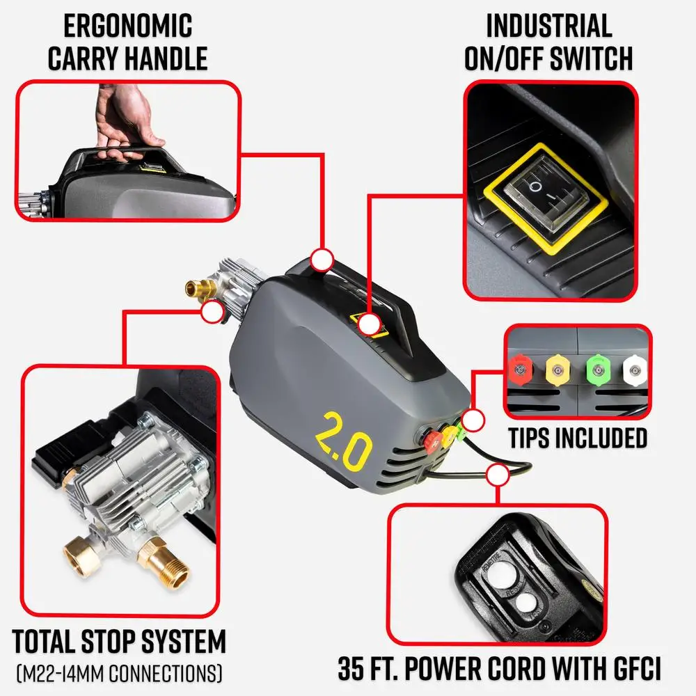 Kit de sabão de carro de espuma de lavadora de pressão elétrica leve 1800PSI incluído 24lbs 120V vitalício