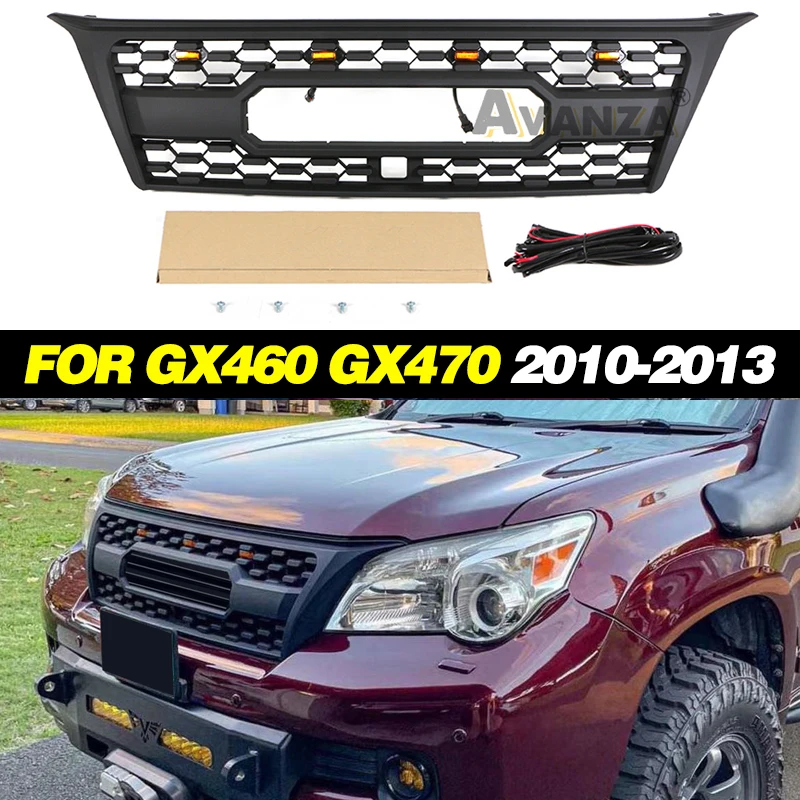 

Auto Parts Grill With Led Lights Front Bumper Grille Modification Accessories Decoration For GX460 GX470 2010-2013