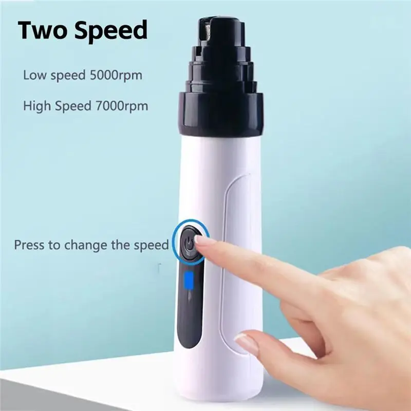 AT84-Pet Nail Trimmer-Dog Nail Grinder-Quiet Low-Vibration Tool For Small& Medium Dogs, Cats-File Design