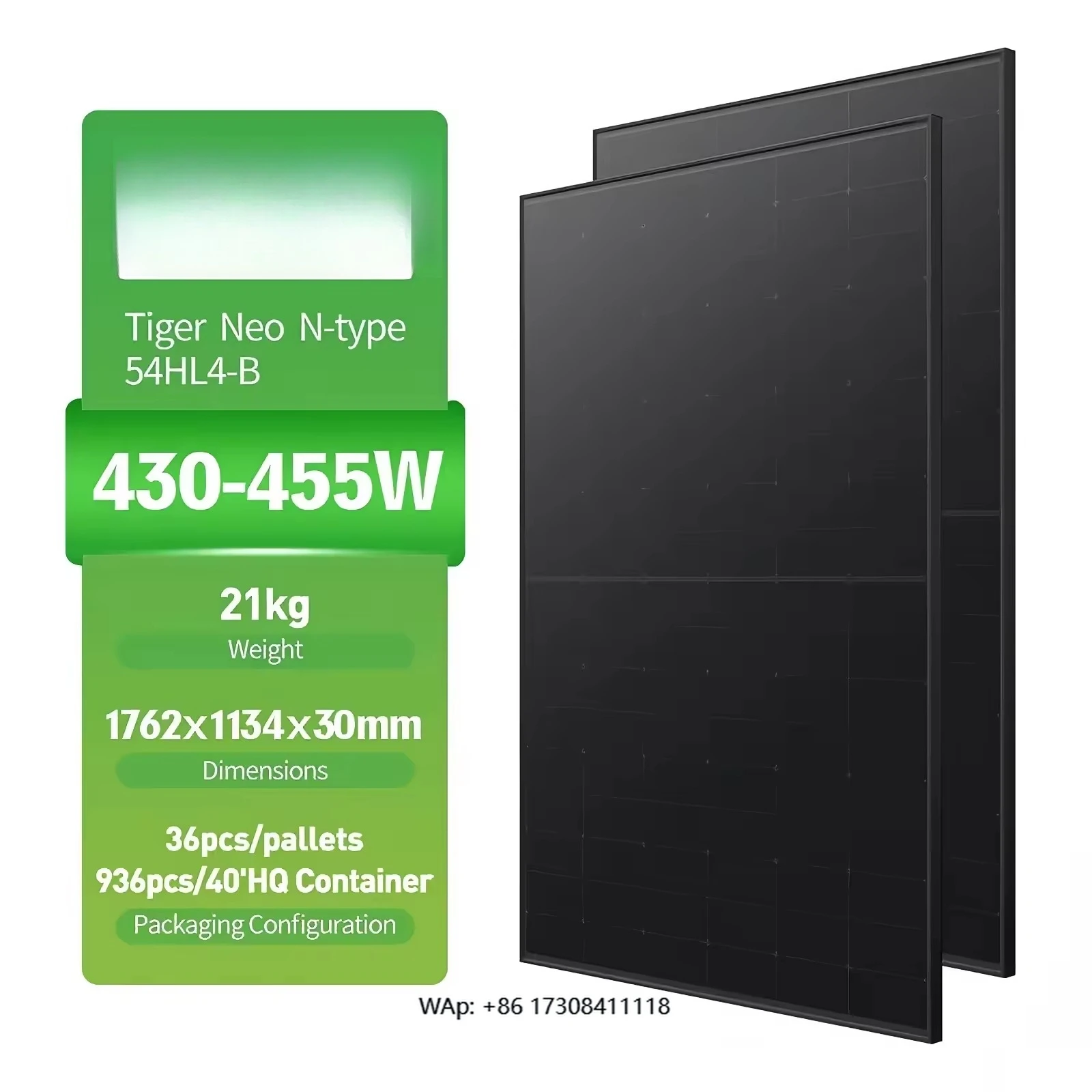 a Grade Panel Solar 440W 450W 590W Bifacial Dual Glass Pv Modules Solarpanel