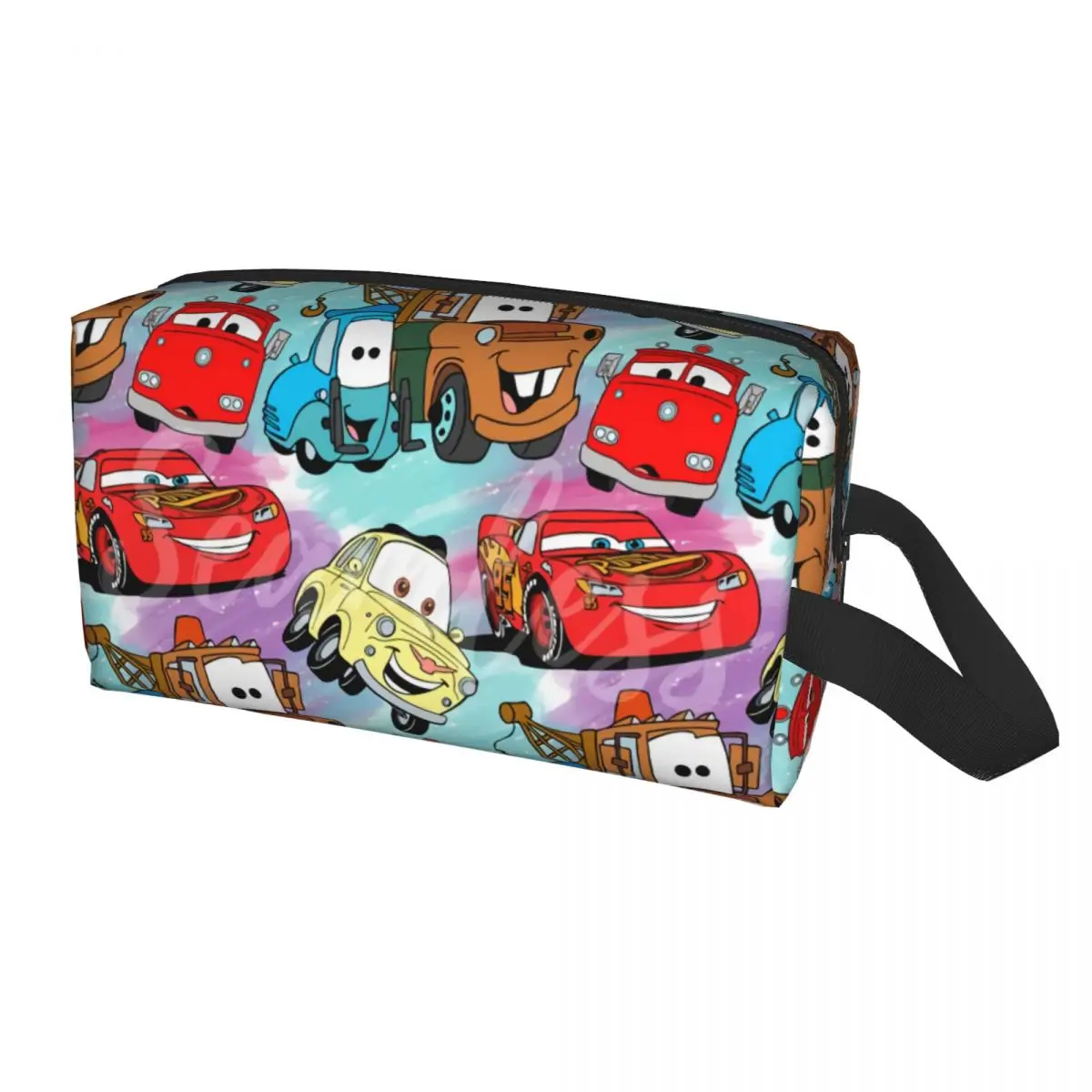 Custom Lightning McQueen Cars Collage Cosmetic Bag Women Fashion Big Capacity Makeup Case Beauty Storage Toiletry Bags