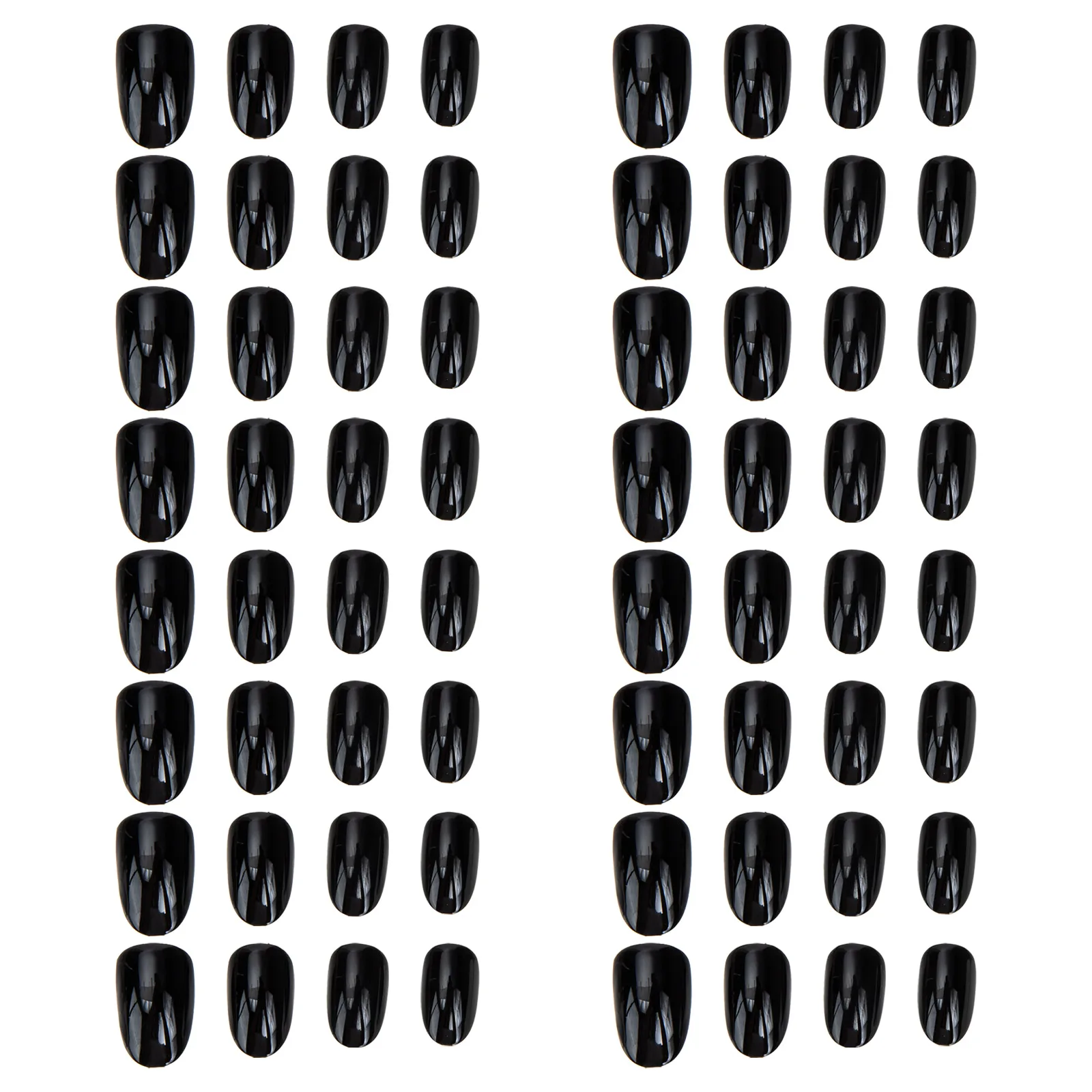 

4 Sets Press On Fake Nails False Tips Diy Nail Art Decor Manicure Supplies For Wedding Party Women Black Full Cover Fake Nail