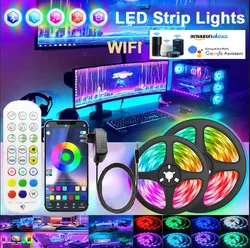 LED Strip Lights RGB APP Control Color Changing Lights WIFI 20M LED Strip 12V for Room Decoration Bluetooth TV SMD5050 RGB