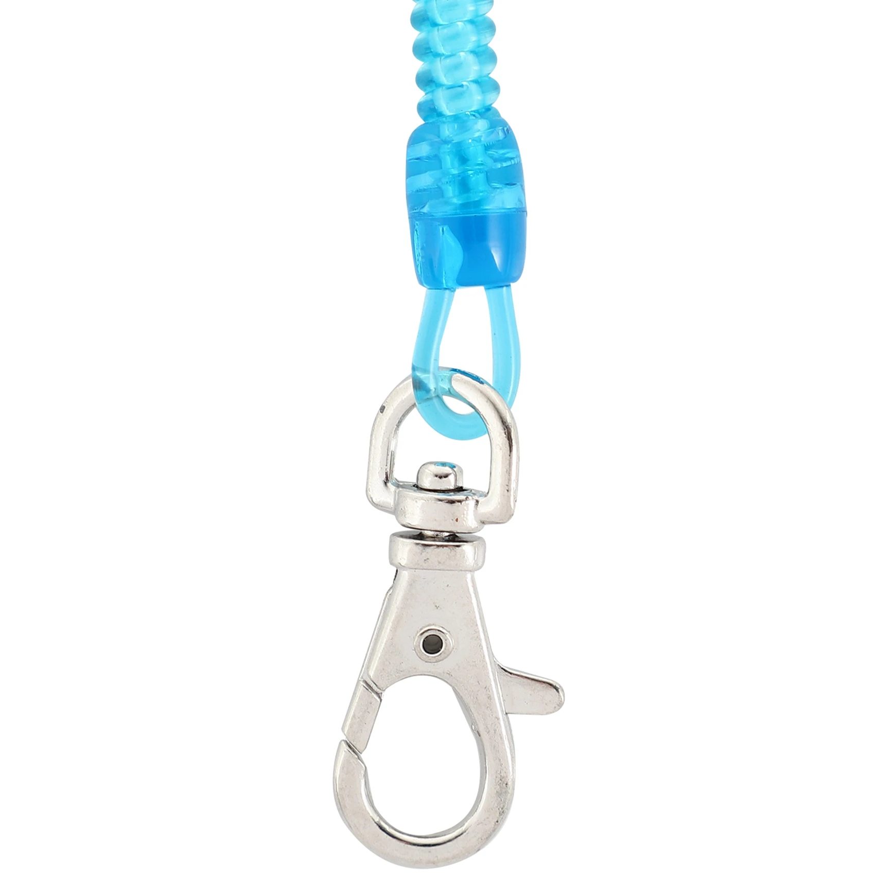 2X Lobster Hook Purple Blue Spring Stretchy Coil Keyring Keychain Strap Rope Cord-AT30